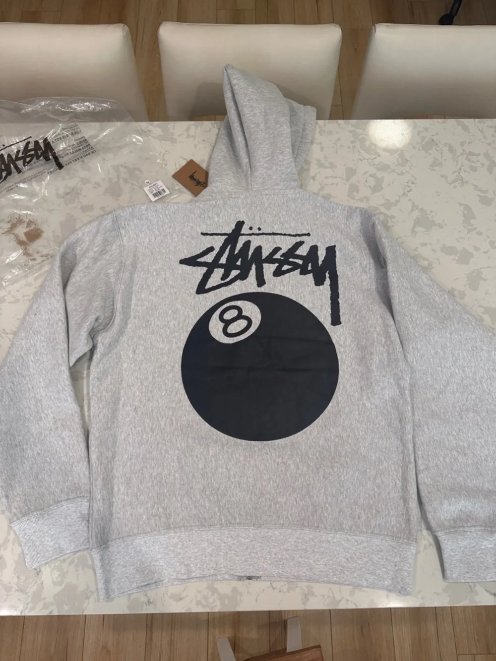 Stussy 8 Ball Zip Up Hoodie NWT - Picture 3 of 4